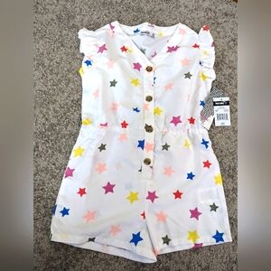 Kensie girl brand new one piece star white romper